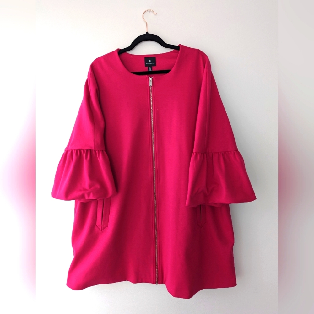 Hot Pink Ruffle Sleeve Blazer/Jacket